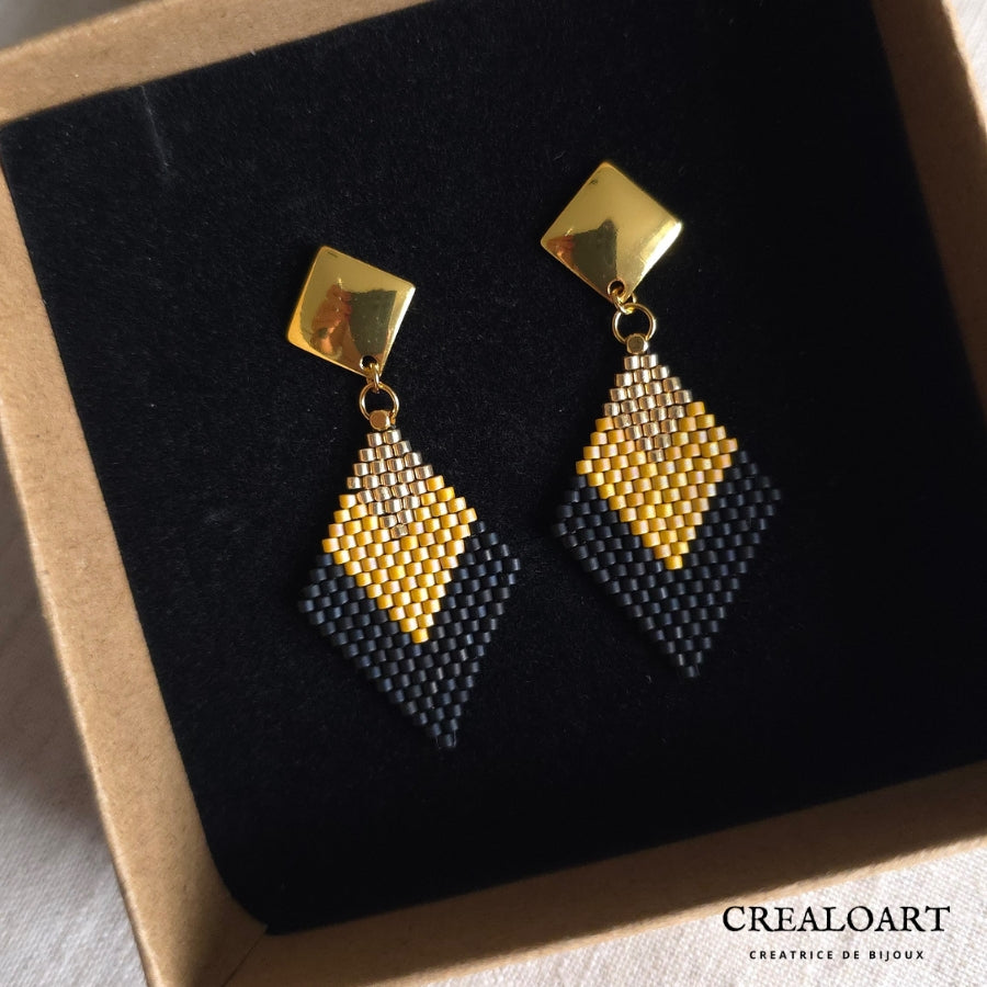 Boucles Losange Miel Irisée