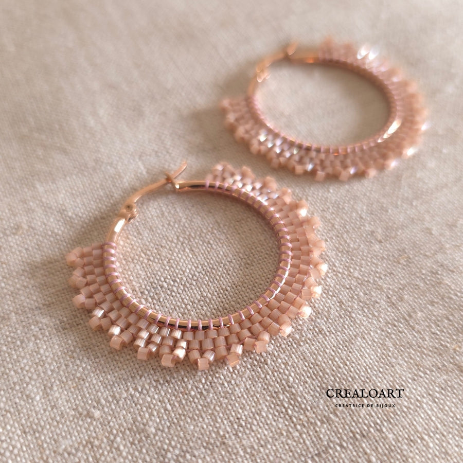 Boucles d'oreilles NAÏA Rose Poudré