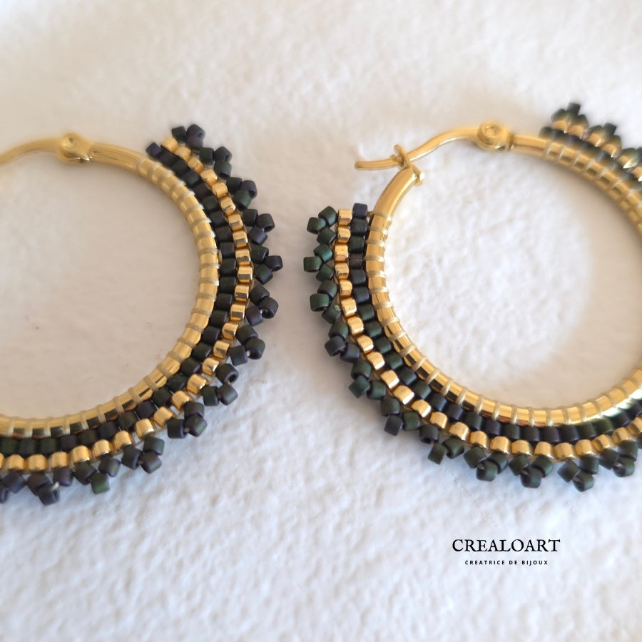 Boucles d'oreilles NAÏA Kaki