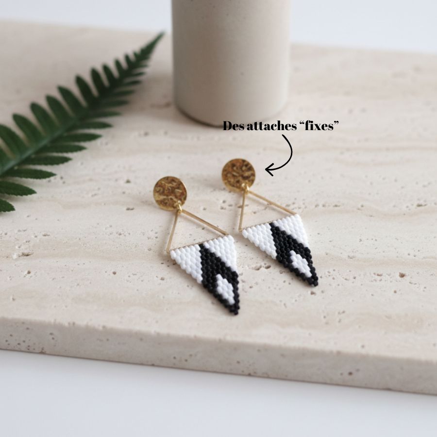 Boucles d'oreilles Flèche N&B