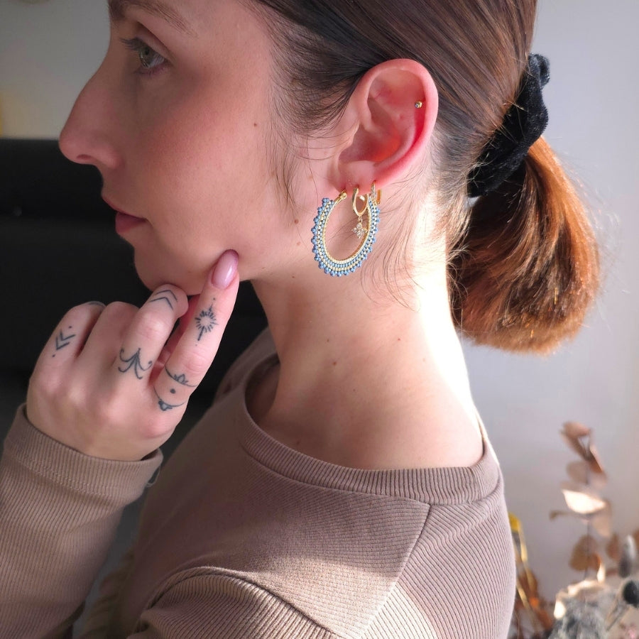 Boucles d'oreilles NAÏA Bleu