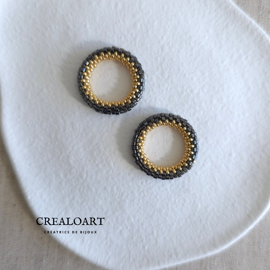 Boucles d'oreilles ORÉA grise