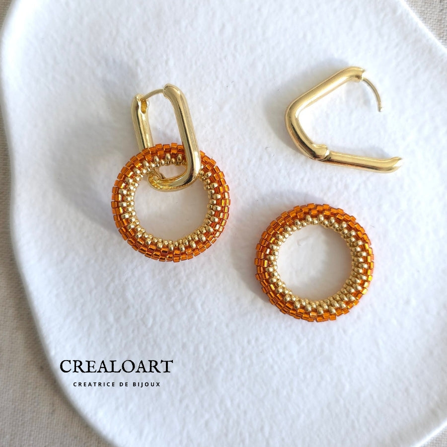 Boucles d'oreilles ORÉA rouille/orange