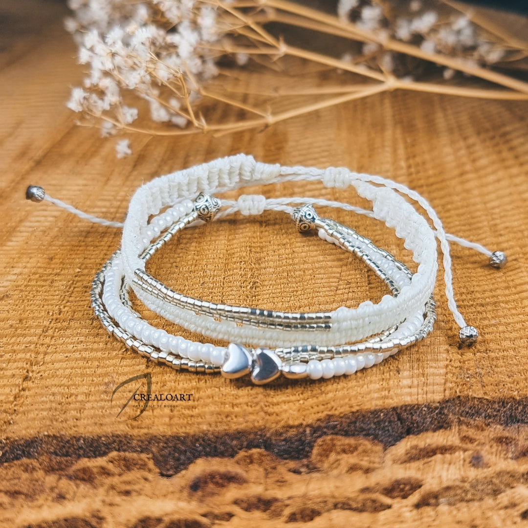Bracelets Blanc Argent