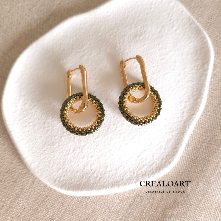 Boucles d'oreilles ORÉA Vert Irisé