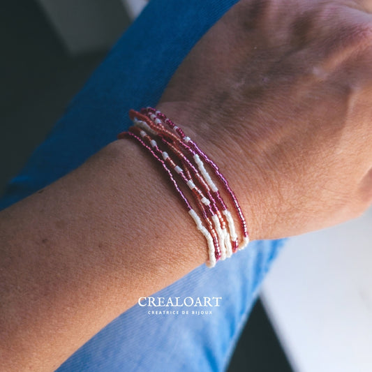 Collier/Bracelet Rose et Corail
