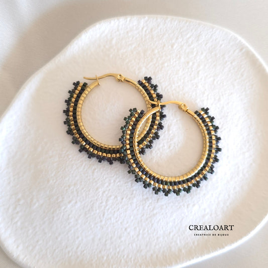 Boucles d'oreilles NAÏA Kaki