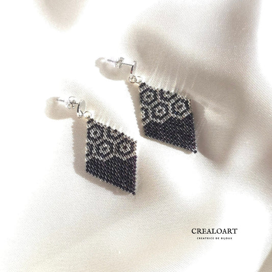 Boucles d'oreilles Losange Argentée