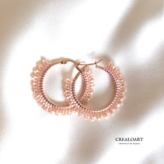 Boucles d'oreilles NAÏA Rose Poudré