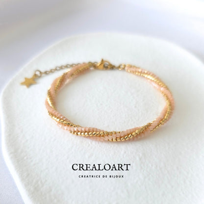 Parrure Rose Poudrée (Boucles d'oreilles ORÉA)