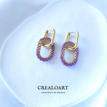 Boucles d'oreilles ORÉA Ovales Violine