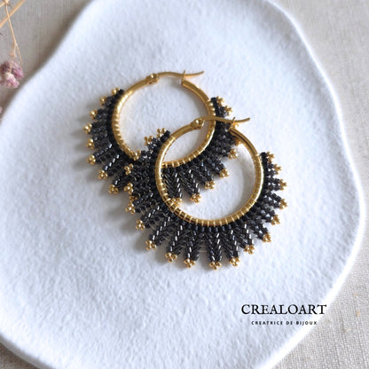 Créoles SILOÉ Gris Irisé