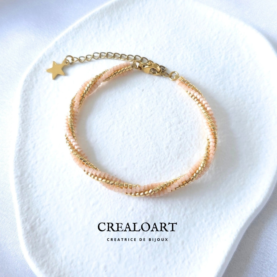 Parrure Rose Poudrée (Boucles d'oreilles ORÉA)