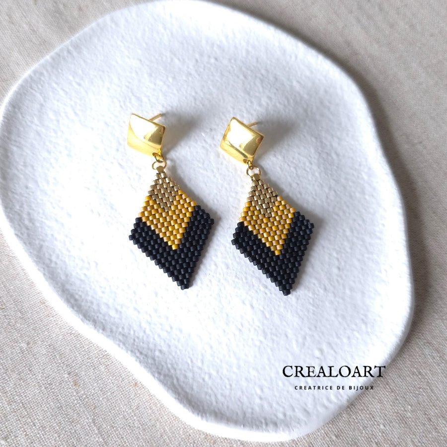 Boucles Losange Miel Irisée