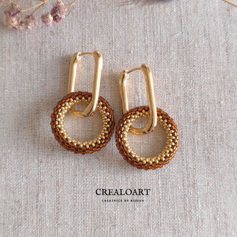 Boucles d'oreilles ORÉA Rouille/Marron