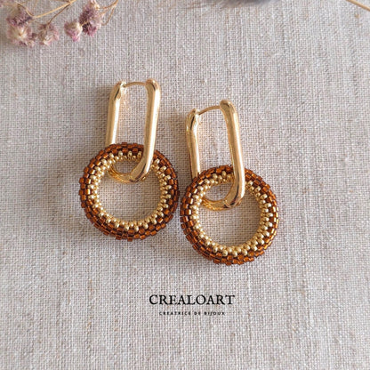 Boucles d'oreilles ORÉA Rouille/Marron