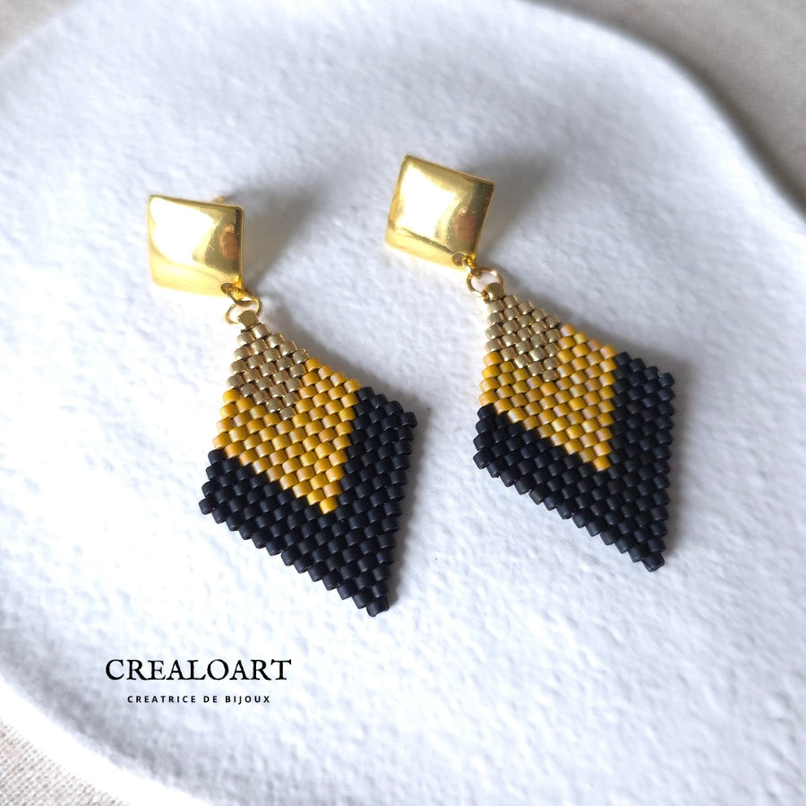 Boucles Losange Miel Irisée