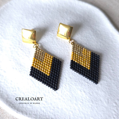 Boucles Losange Miel Irisée