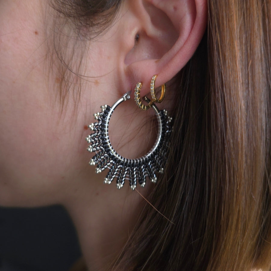 Créoles SILOÉ Gris Irisé