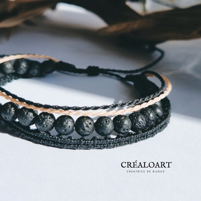 Bracelets DUO - Perles de lave