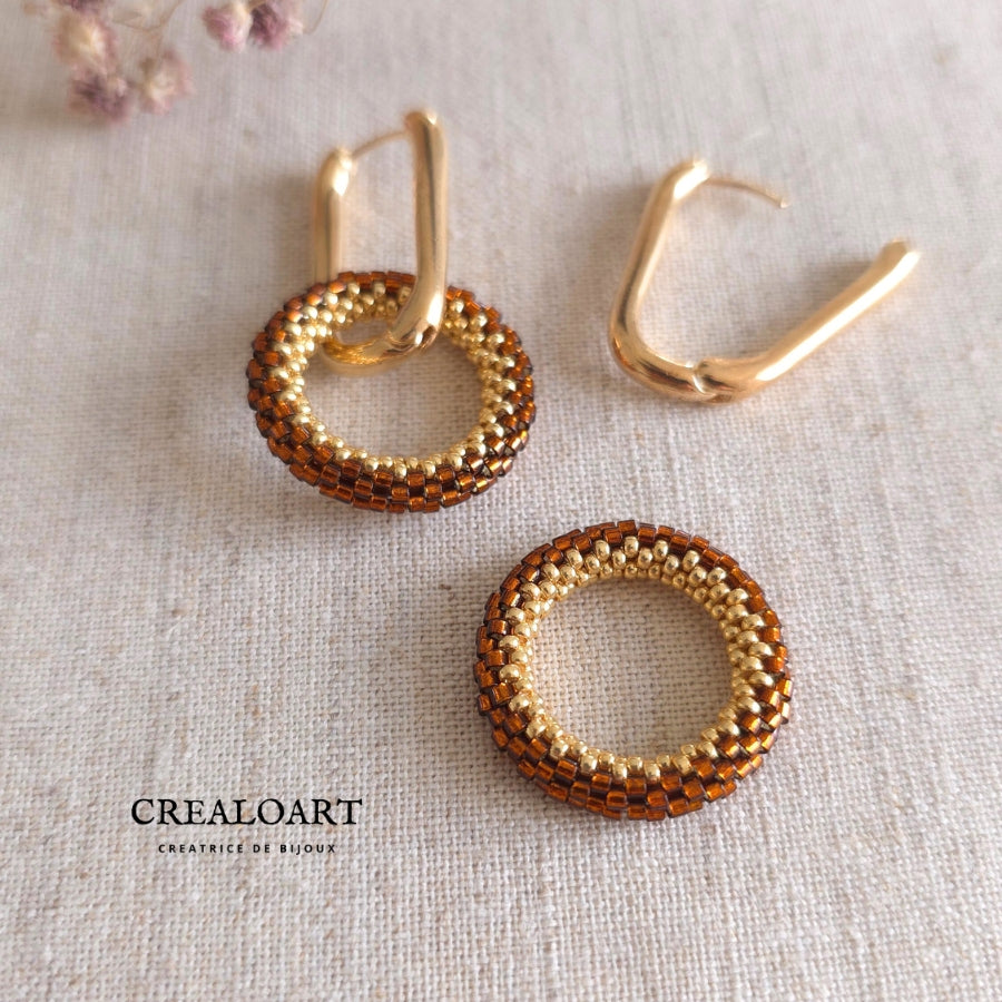 Boucles d'oreilles ORÉA Rouille/Marron