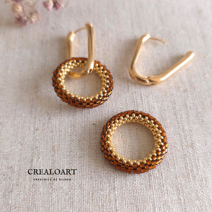 Boucles d'oreilles ORÉA Rouille/Marron