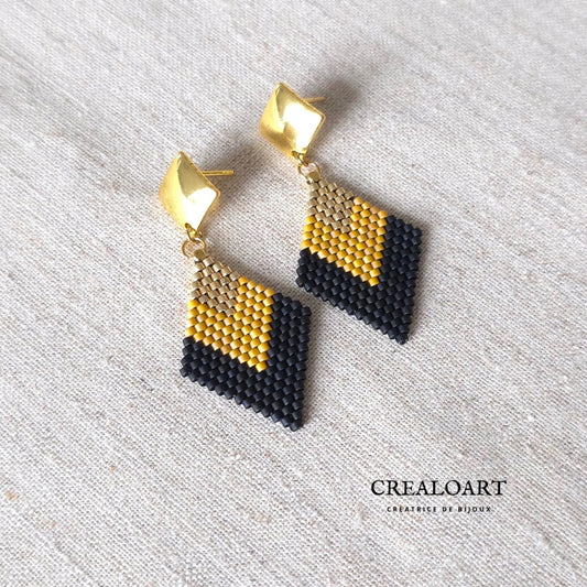 Boucles Losange Miel Irisée