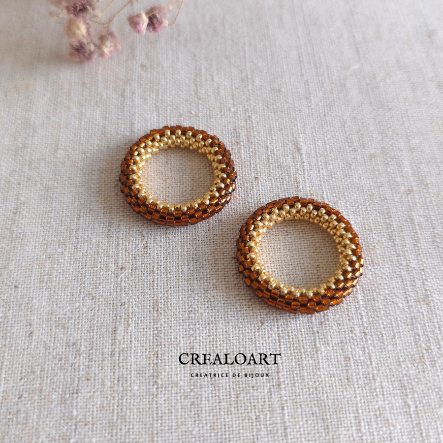 Boucles d'oreilles ORÉA Rouille/Marron