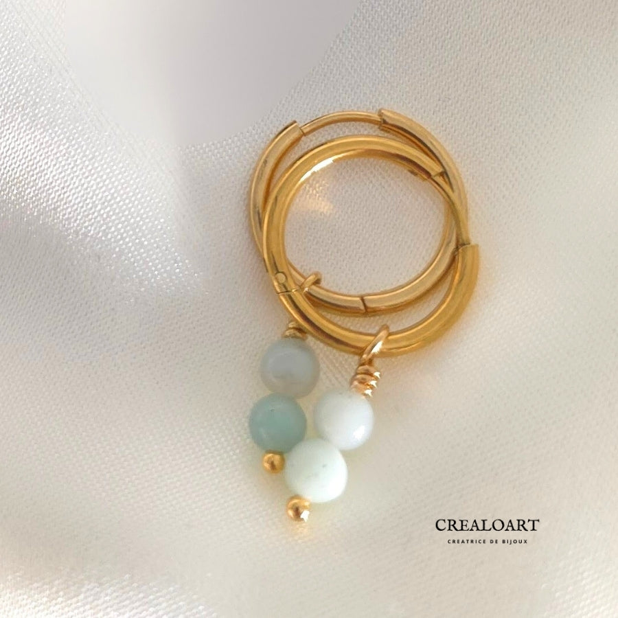 Boucles d'Oreilles PAMPILLES Amazonite