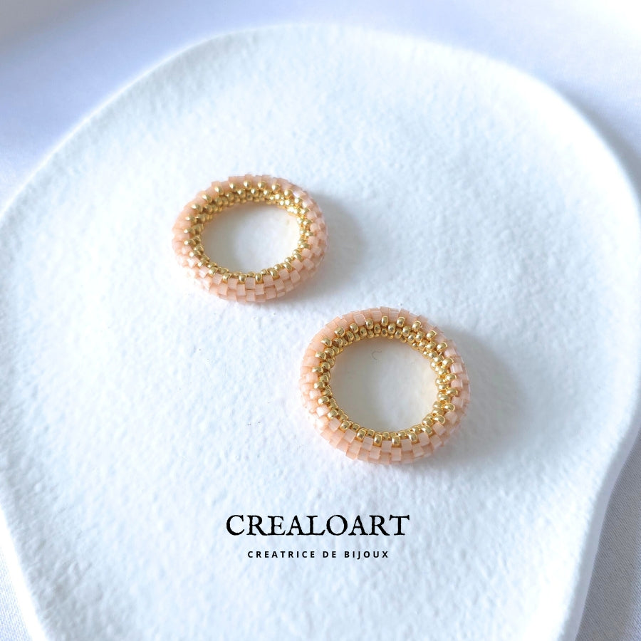 Parrure Rose Poudrée (Boucles d'oreilles ORÉA)