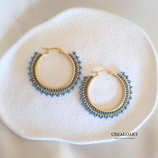 Boucles d'oreilles NAÏA Bleu