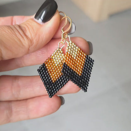 Boucles Orange Losange