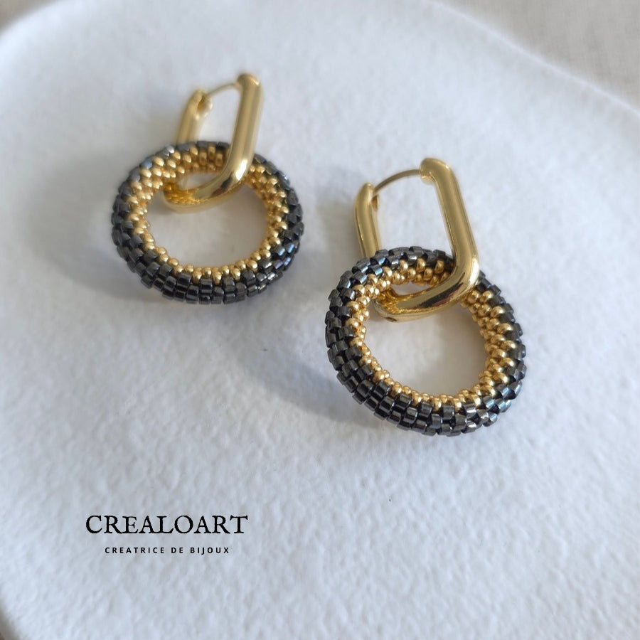 Boucles d'oreilles ORÉA grise