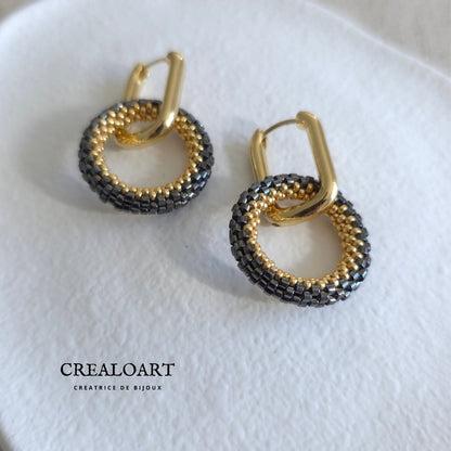 Boucles d'oreilles ORÉA grise