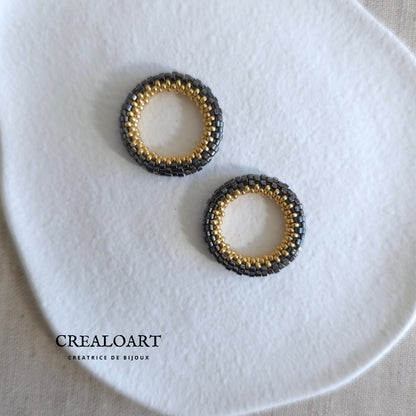 Boucles d'oreilles ORÉA grise