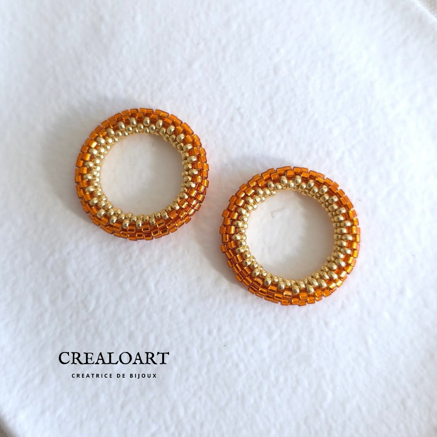 Boucles d'oreilles ORÉA rouille/orange