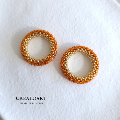 Boucles d'oreilles ORÉA rouille/orange