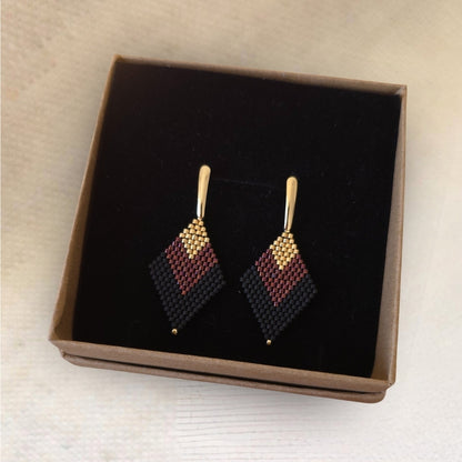 Boucles Bordeau Losange