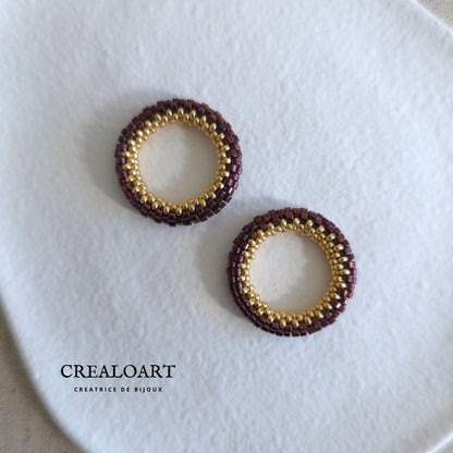 Boucles d'oreilles ORÉA bordeau