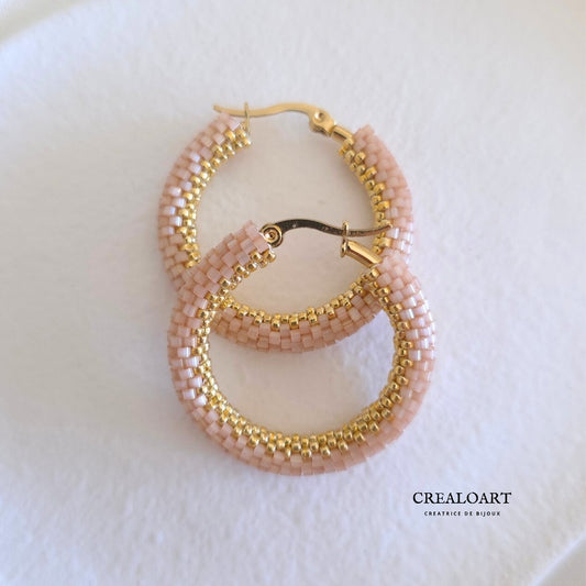 Boucles d'oreilles CASSIOPÉE Rose poudré