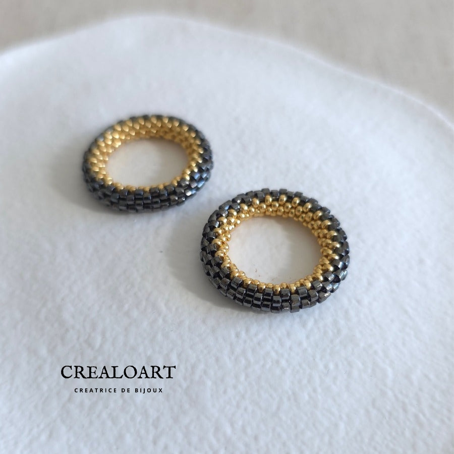 Boucles d'oreilles ORÉA grise