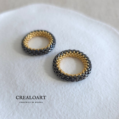 Boucles d'oreilles ORÉA grise