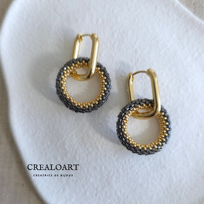 Boucles d'oreilles ORÉA grise