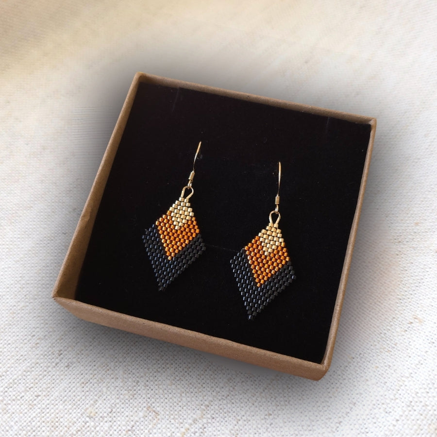 Boucles Orange Losange