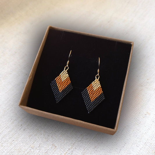 Boucles Orange Losange