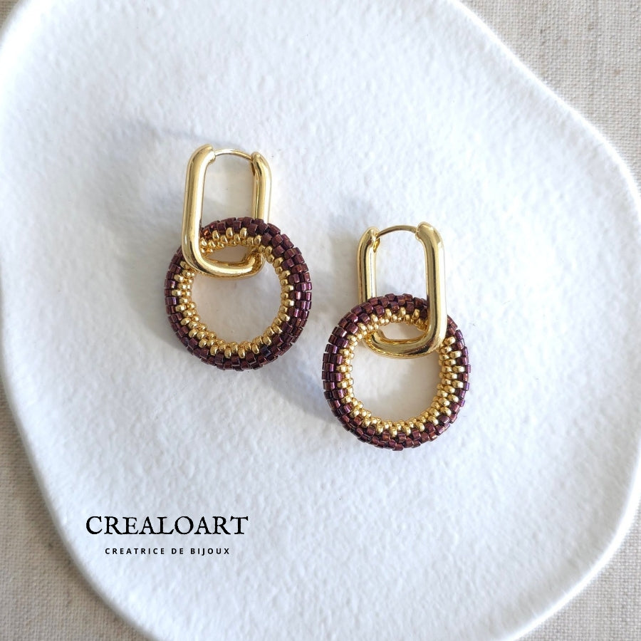 Boucles d'oreilles ORÉA bordeau