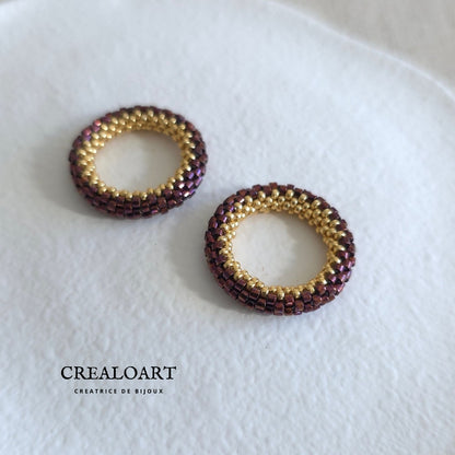 Boucles d'oreilles ORÉA bordeau