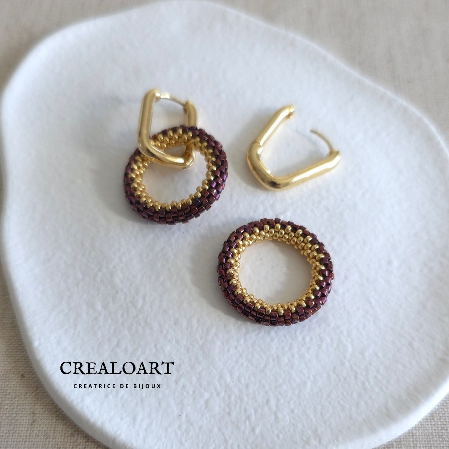 Boucles d'oreilles ORÉA bordeau