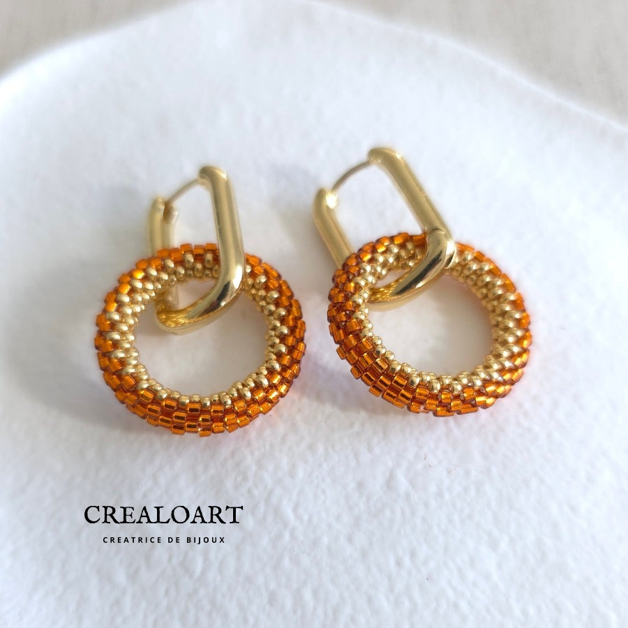 Boucles d'oreilles ORÉA rouille/orange