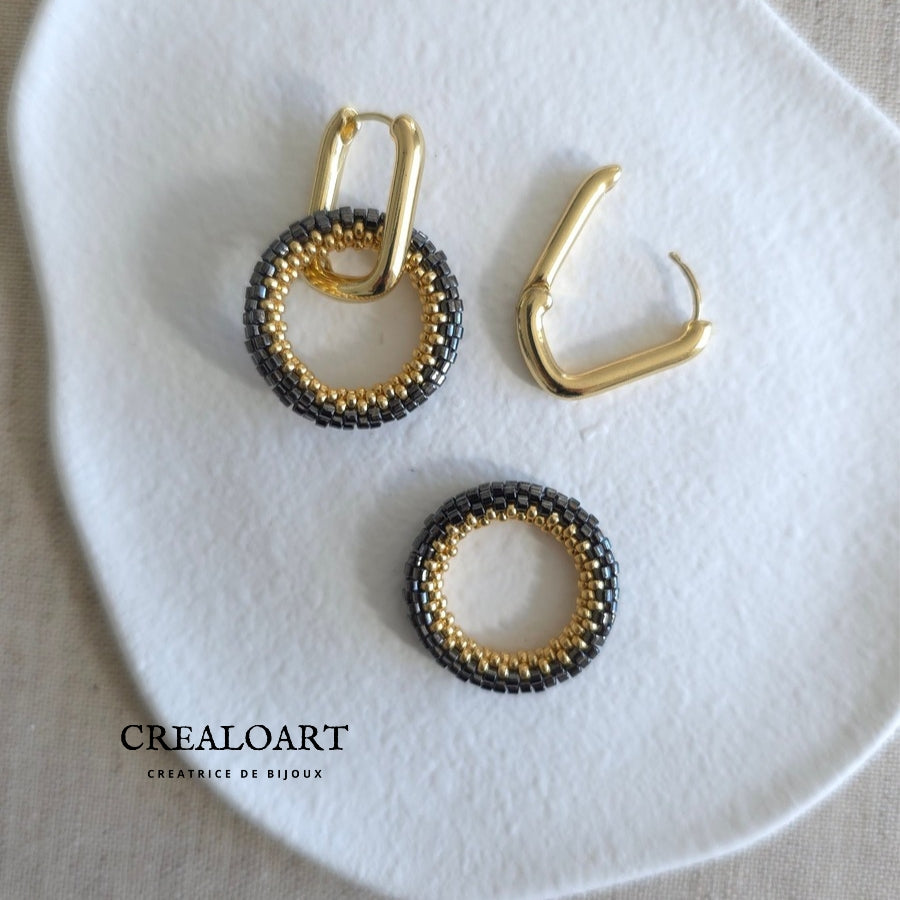 Boucles d'oreilles ORÉA grise